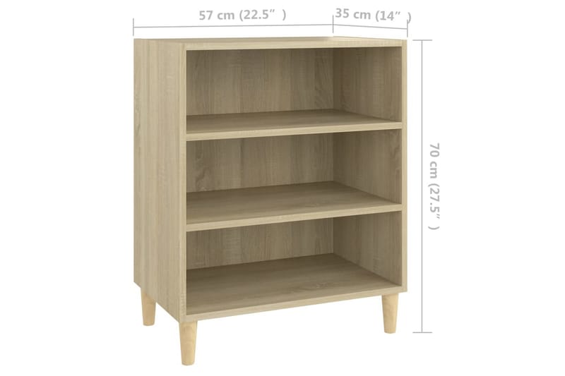 Skänk somoma-ek 57x35x70 cm spånskiva - Brun - Förvaring - Förvaringsmöbler - Skänkar & sideboards