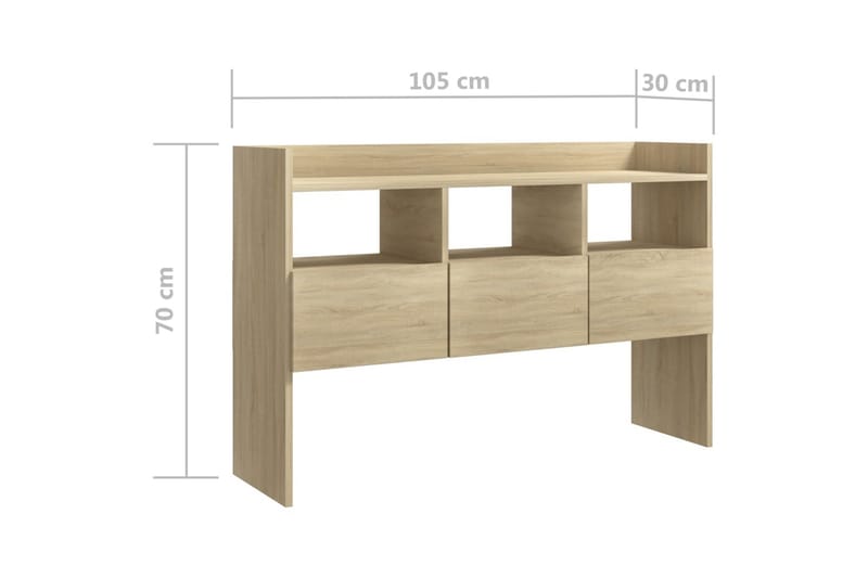 Skänk sonoma-ek 105x30x70 cm spånskiva - Brun - Förvaring - Förvaringsmöbler - Skänkar & sideboards