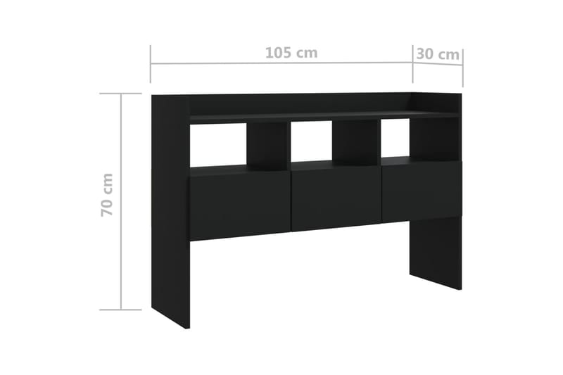 Skänk svart 105x30x70 cm spånskiva - Svart - Förvaring - Förvaringsmöbler - Skänkar & sideboards