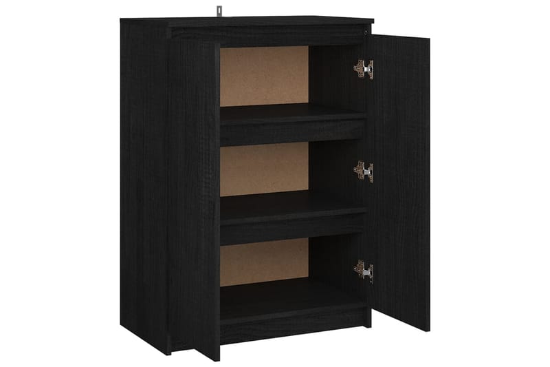 Skänk svart 60x36x84 cm massivt furuträ - Svart - Förvaring - Förvaringsmöbler - Skänkar & sideboards