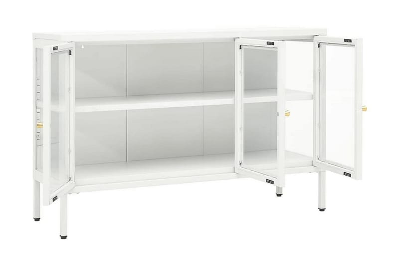 Skänk vit 105x35x70 cm stål och glas - Vit - Förvaring - Förvaringsmöbler - Skänkar & sideboards