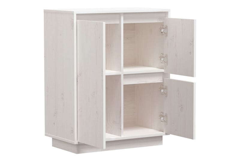 Skänk vit 60x34x75 cm massiv furu - Vit - Skänkar & sideboards