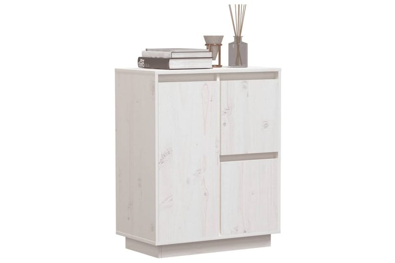 Skänk vit 60x34x75 cm massiv furu - Vit - Skänkar & sideboards