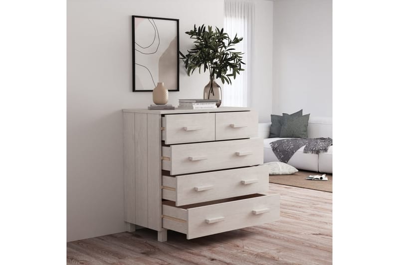 Skänk vit 79x40x80 cm massiv furu - Vit - Förvaring - Förvaringsmöbler - Skänkar & sideboards