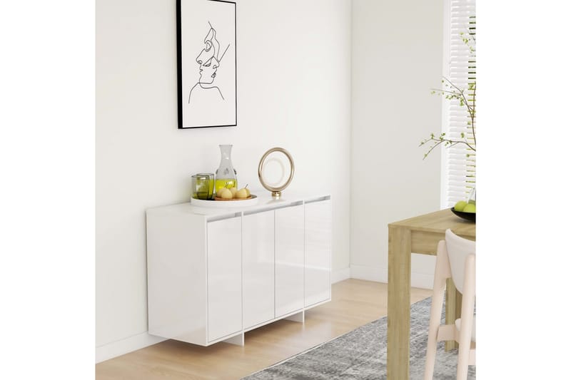 Skänk vit högglans 120x41x75 cm spånskiva - Vit högglans - Förvaring - Förvaringsmöbler - Skänkar & sideboards