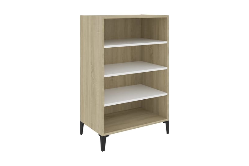 Skänk vit och sonoma-ek 57x35x90 cm spånskiva - Vit - Förvaring - Förvaringsmöbler - Skänkar & sideboards