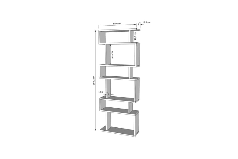 Bates Bokhylla 60 cm Vit/Ek - Förvaring - Hyllor - Bokhylla