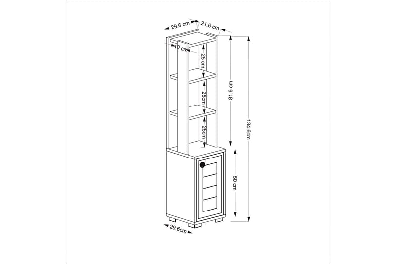 ANAYURT Bokhylla 29,6x21,6 cm Vit/Antracit - Förvaring - Hyllor - Bokhylla