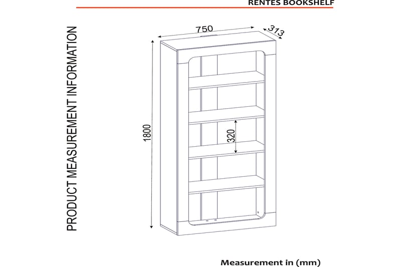 ANNALAYA Bokhylla 75 cm Vit/Valnöt - Förvaring - Hyllor - Bokhylla