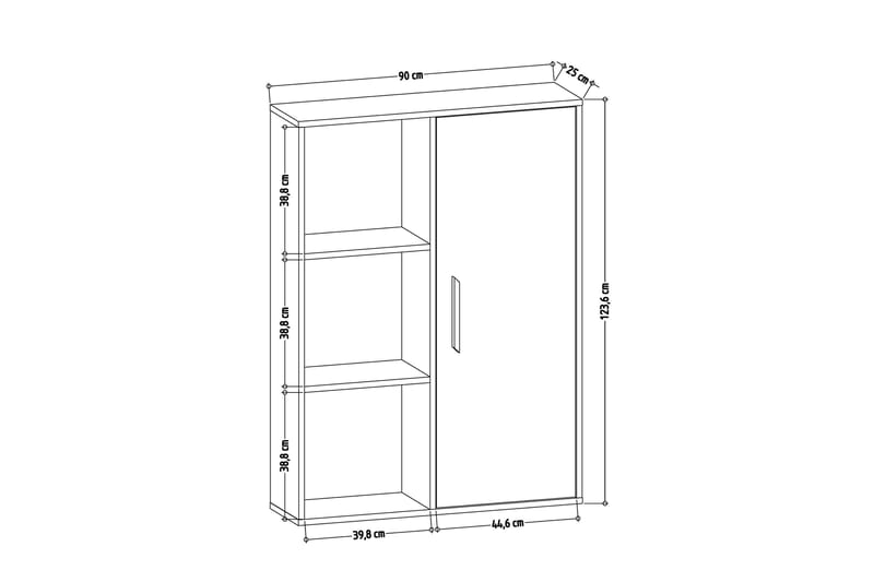 BEARRA Bokhylla 90x25 cm Natur/Antracit - Förvaring - Hyllor - Bokhylla