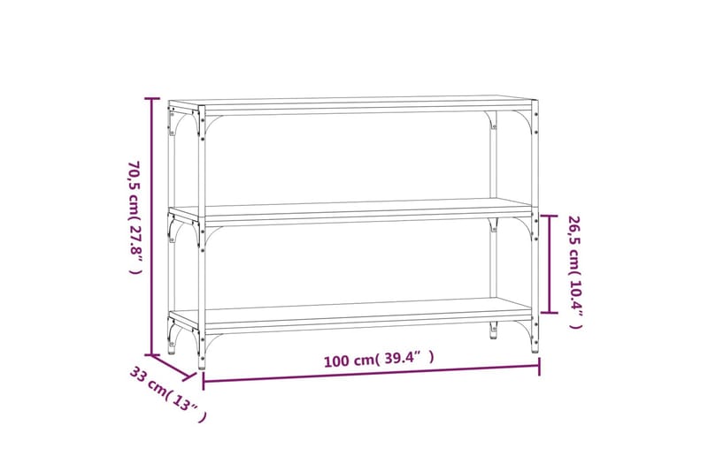 beBasic Bokhylla brun ek 100x33x70,5 cm konstruerat trä och stål - Förvaring - Hyllor - Bokhylla