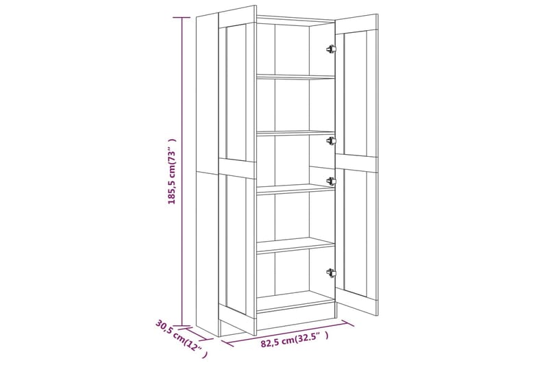 beBasic Bokhylla brun ek 82,5x30,5x185,5 cm konstruerat trä - Förvaring - Hyllor - Bokhylla