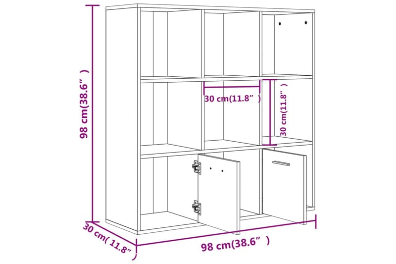 beBasic Bokhylla brun ek 98x30x98 cm - Förvaring - Hyllor - Bokhylla