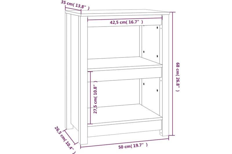 beBasic Bokhylla honungsbrun 50x35x68 cm massiv furu - Förvaring - Hyllor - Bokhylla