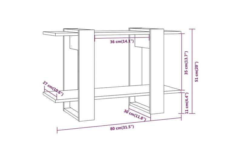 beBasic Bokhylla/rumsavdelare svart 80x30x51 cm - Förvaring - Hyllor - Bokhylla