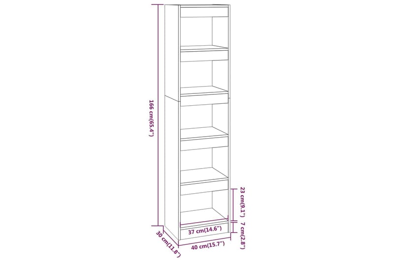 beBasic Bokhylla/Rumsavdelare vit 40x30x166 cm - Förvaring - Hyllor - Bokhylla