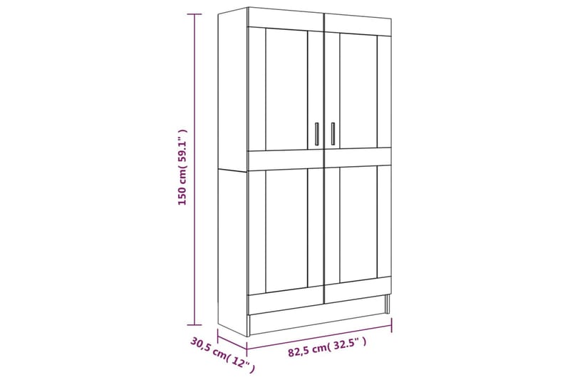 beBasic Bokskåp grå sonoma 82,5x30,5x150 cm konstruerat trä - Förvaring - Hyllor - Bokhylla