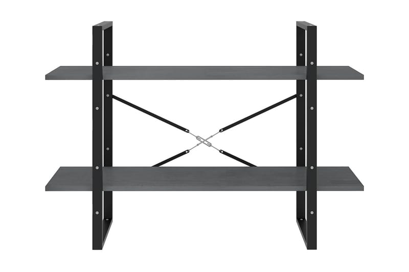 Bokhylla 2 hyllplan grå 100x30x70 cm massiv furu - Grå - Förvaring - Hyllor - Bokhylla