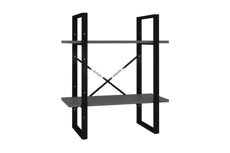 Bokhylla 2 hyllplan grå 60x30x70 cm spånskiva - Grå - Förvaring - Hyllor - Bokhylla