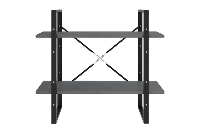 Bokhylla 2 hyllplan grå 80x30x70 cm massiv furu - Grå - Förvaring - Hyllor - Bokhylla