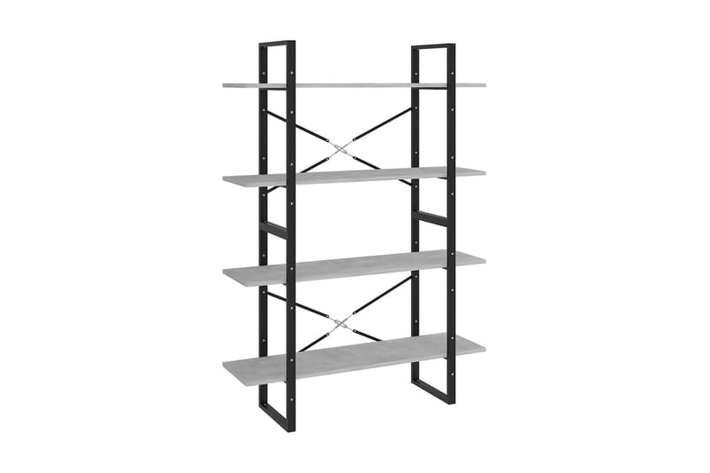 Bokhylla 4 hyllplan betonggrå 100x30x140 cm spånskiva - Betonggrå - Förvaring - Hyllor - Bokhylla