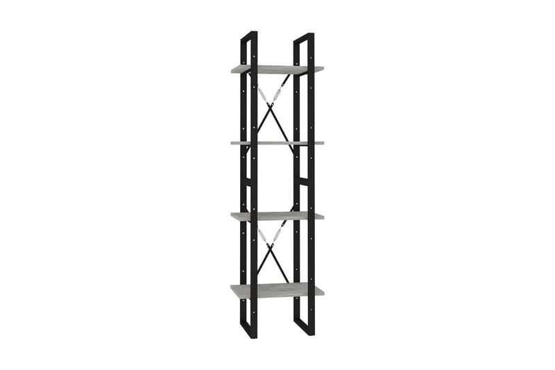 Bokhylla 4 hyllplan betonggrå 40x30x140 cm spånskiva - Betonggrå - Förvaring - Hyllor - Bokhylla