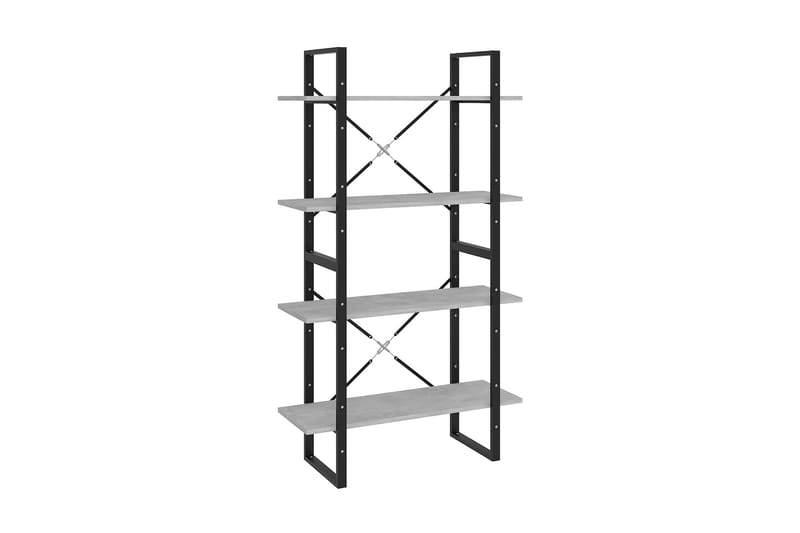 Bokhylla 4 hyllplan betonggrå 80x30x140 cm spånskiva - Betonggrå - Förvaring - Hyllor - Bokhylla