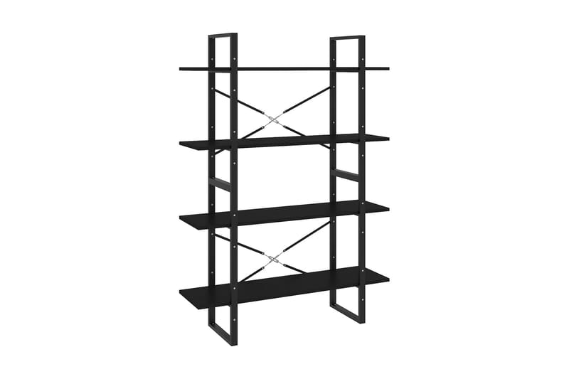 Bokhylla 4 hyllplan svart 100x30x140 cm spånskiva - Svart - Förvaring - Hyllor - Bokhylla