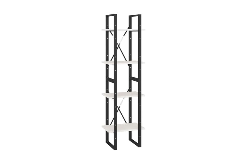 Bokhylla 4 hyllplan vit 40x30x140 cm massiv furu - Vit - Förvaring - Hyllor - Bokhylla