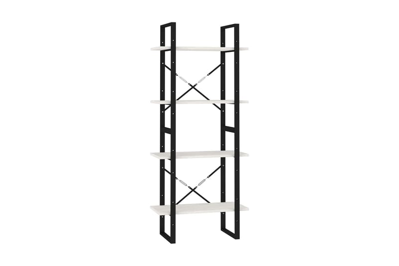 Bokhylla 4 hyllplan vit 60x30x140 cm massiv furu - Vit - Förvaring - Hyllor - Bokhylla