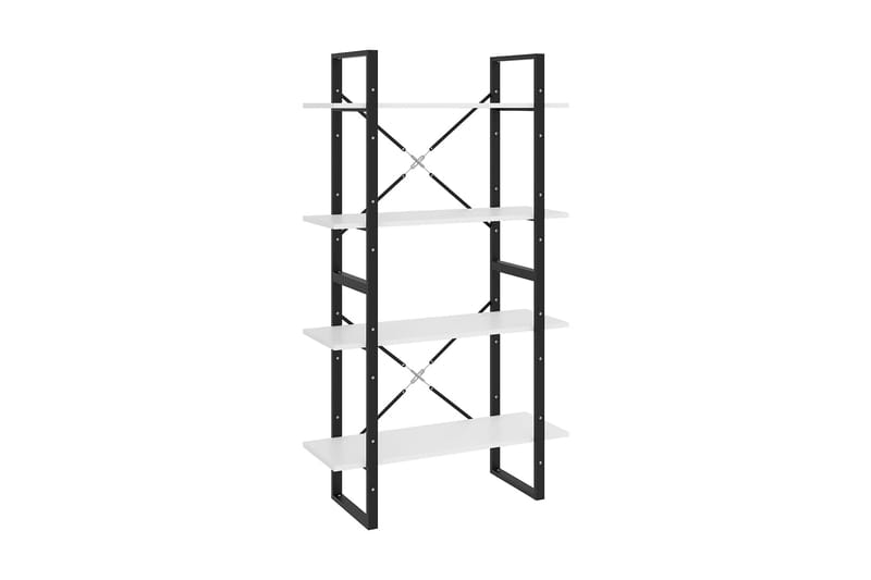 Bokhylla 4 hyllplan vit 80x30x140 cm spånskiva - Vit - Förvaring - Hyllor - Bokhylla