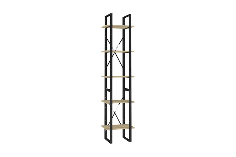 Bokhylla 5 hyllplan sonoma-ek 40x30x175 cm spånskiva - Brun - Förvaring - Hyllor - Bokhylla