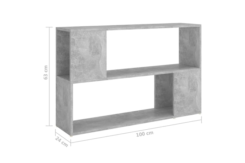 Bokhylla betonggrå 100x24x63 cm spånskiva - Betonggrå - Förvaring - Hyllor - Bokhylla