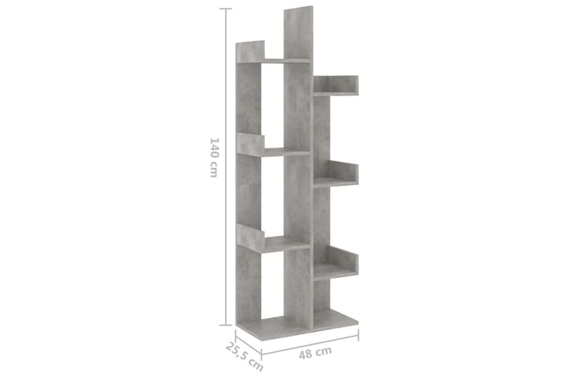 Bokhylla betonggrå 48x25,5x140 cm spånskiva - Betonggrå - Förvaring - Hyllor - Bokhylla