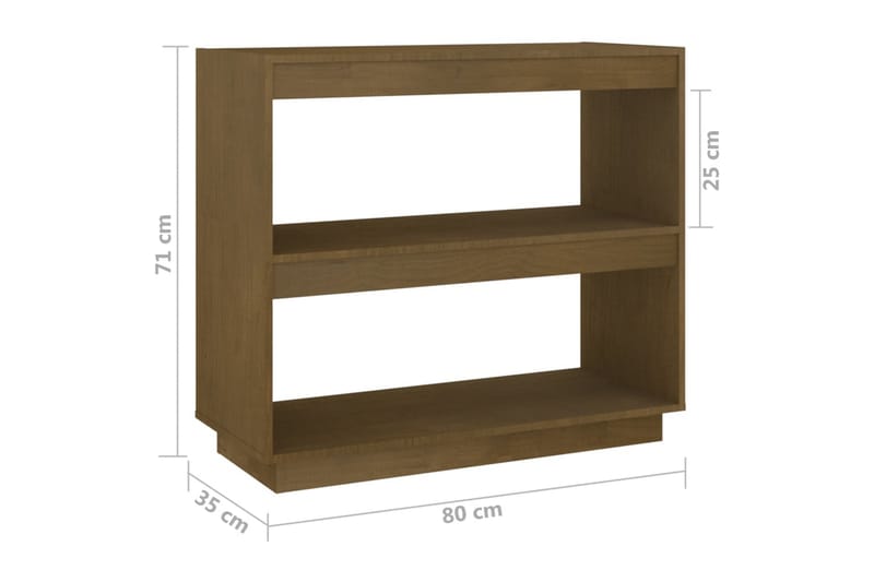 Bokhylla honungsbrun 80x35x71 cm massiv furu - Brun - Förvaring - Hyllor - Bokhylla