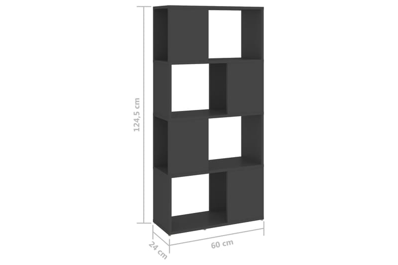 Bokhylla Rumsavdelare grå 60x24x124,5 cm - Grå - Förvaring - Hyllor - Bokhylla