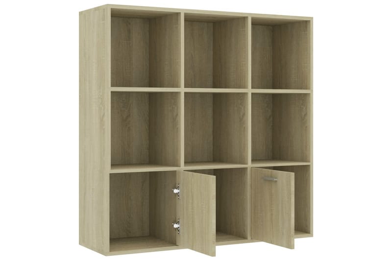 Bokhylla sonoma-ek 98x30x98 cm spånskiva - Brun - Förvaring - Hyllor - Bokhylla