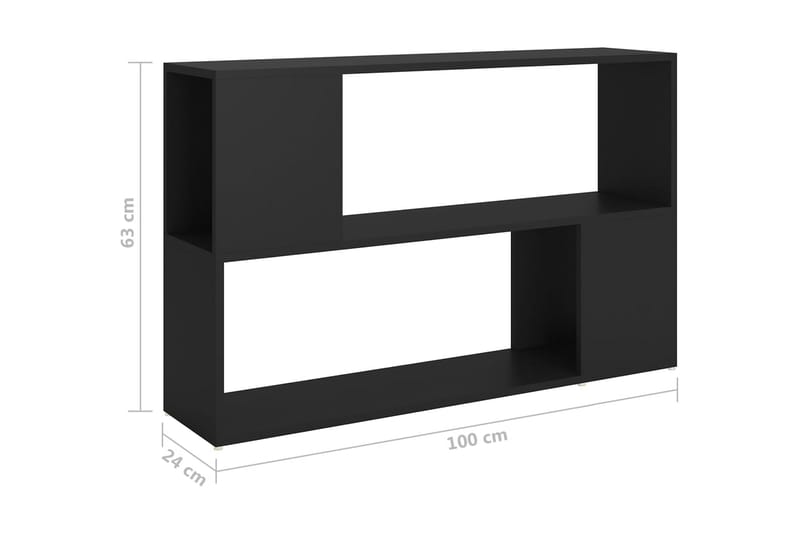 Bokhylla svart 100x24x63 cm spånskiva - Svart - Förvaring - Hyllor - Bokhylla