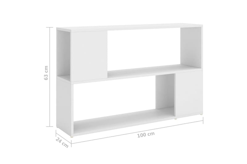 Bokhylla vit 100x24x63 cm spånskiva - Vit - Förvaring - Hyllor - Bokhylla