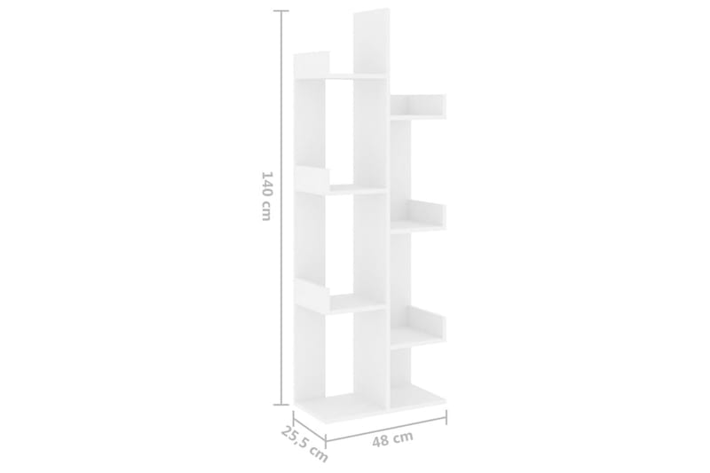 Bokhylla vit 48x25,5x140 cm spånskiva - Vit - Förvaring - Hyllor - Bokhylla