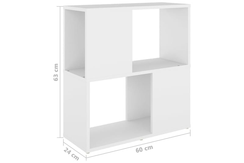 Bokhylla vit 60x24x63 cm spånskiva - Vit - Förvaring - Hyllor - Bokhylla