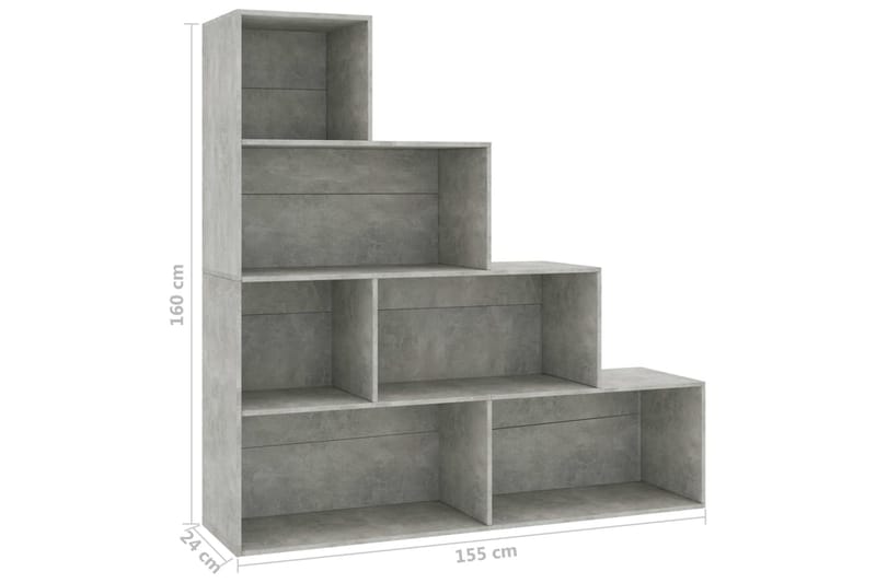 Bokhylla/Rumsavdelare betonggrå 155x24x160 cm spånskiva - Betonggrå - Förvaring - Hyllor - Bokhylla