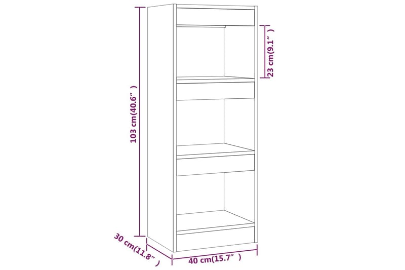 Bokhylla/Rumsavdelare brun ek 40x30x103 cm spånskiva - Brun - Förvaring - Hyllor - Bokhylla