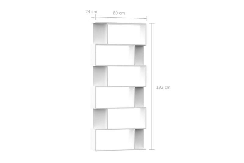 Bokhylla/Rumsavdelare vit 80x24x192 cm spånskiva - Vit - Förvaring - Hyllor - Bokhylla