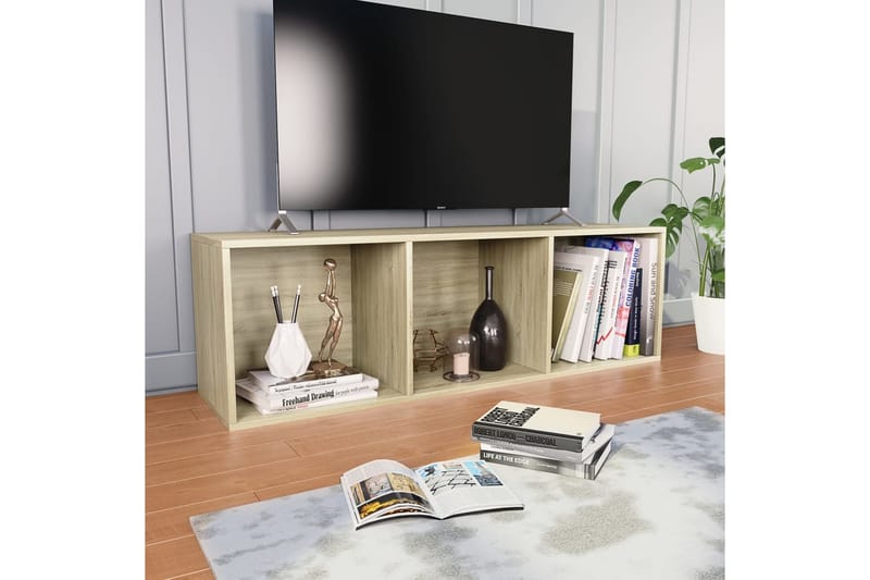 Bokhylla/TV-bänk sonoma-ek 36x30x114 cm spånskiva - Brun - Förvaring - Hyllor - Bokhylla