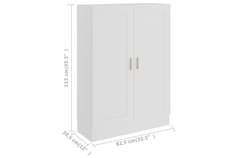 Bokskåp vit 82,5x30,5x115 cm spånskiva - Vit - Förvaring - Hyllor - Bokhylla