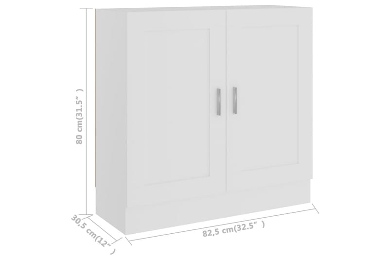 Bokskåp vit 82,5x30,5x80 cm spånskiva - Vit - Förvaring - Hyllor - Bokhylla