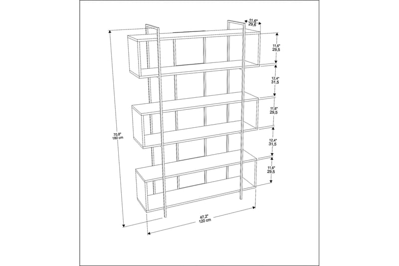 Bruti Bokhylla 120 cm Vit - Förvaring - Hyllor - Bokhylla