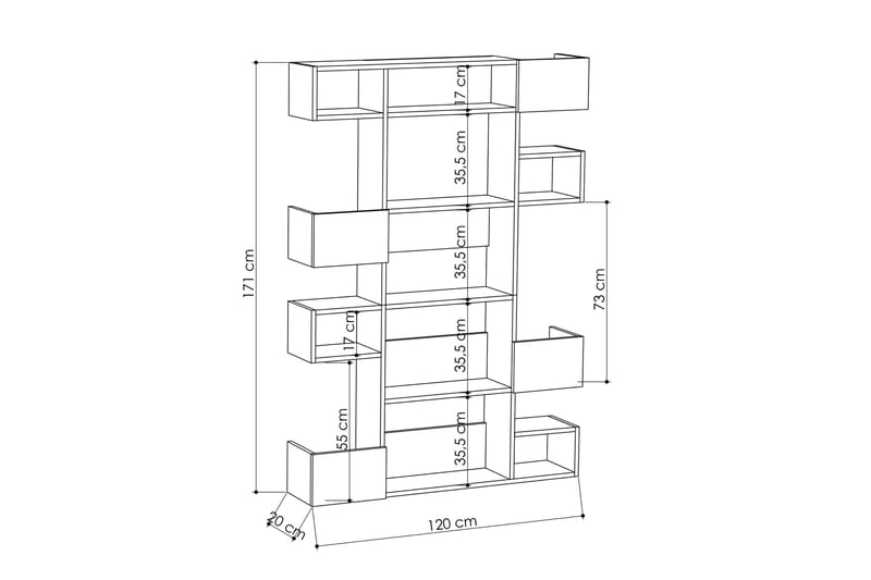 ELDGARNSÖ Bokhylla 120 cm Brun/Grå - Förvaring - Hyllor - Bokhylla