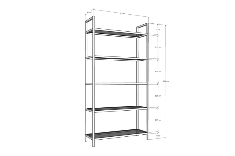 GREYSOR Bokhylla 165x80 cm Svart - Förvaring - Hyllor - Bokhylla